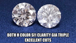 Both H color SI1 Clarity GIA Triple Excellent Cuts