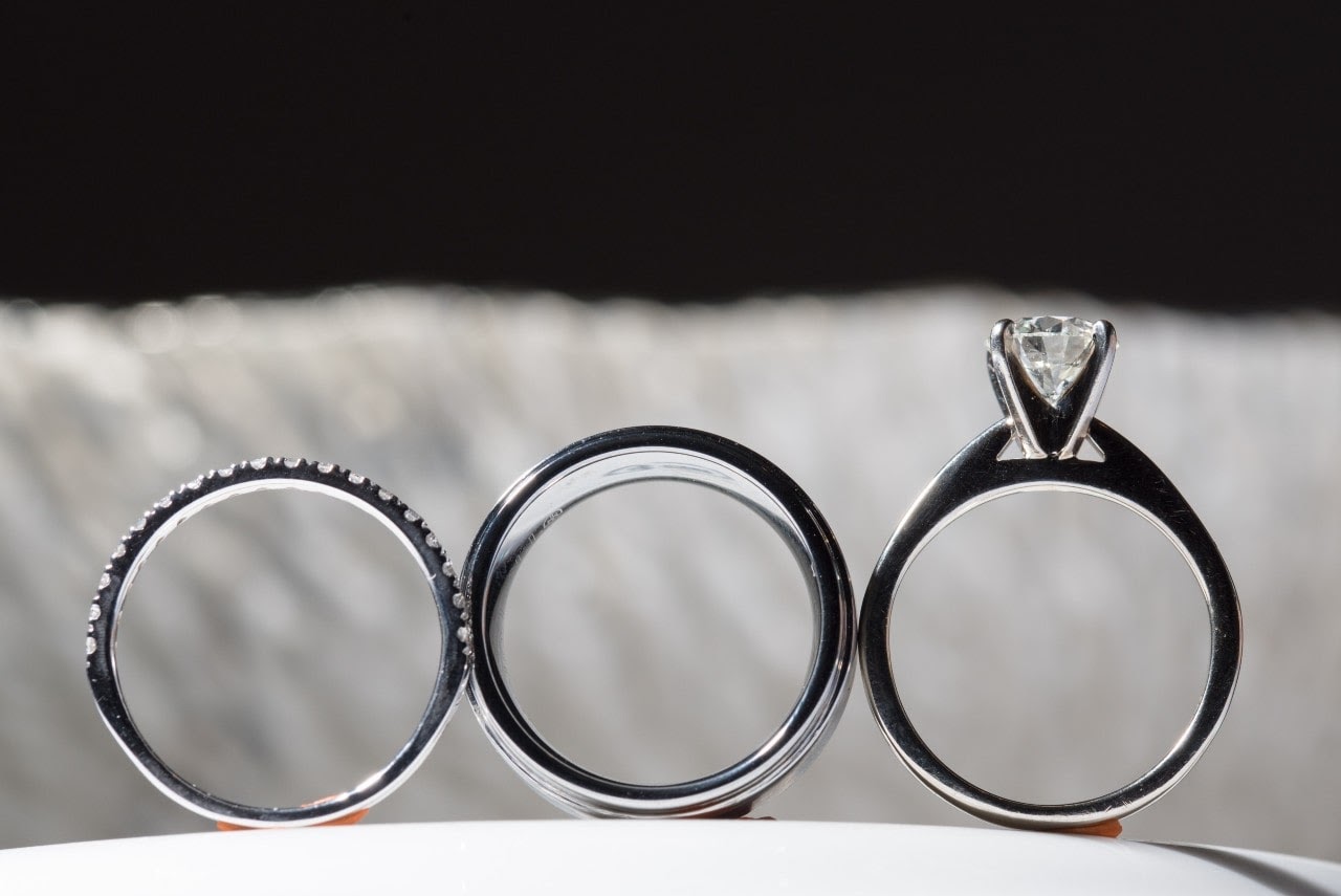 three bridal rings
