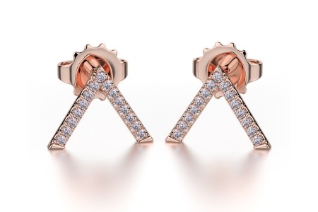 rose gold diamond studs