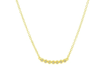 A diamond bar necklace from Frieda Rothman’s signature collection.