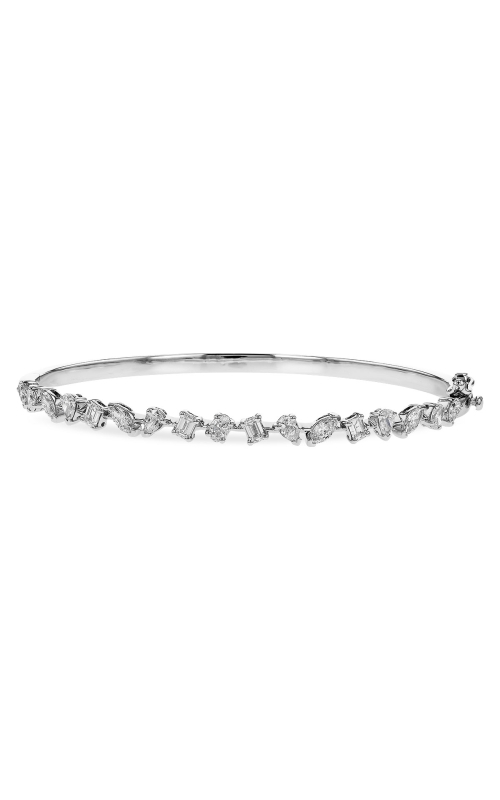 14K White Gold Diamond and Bangle Bracelet