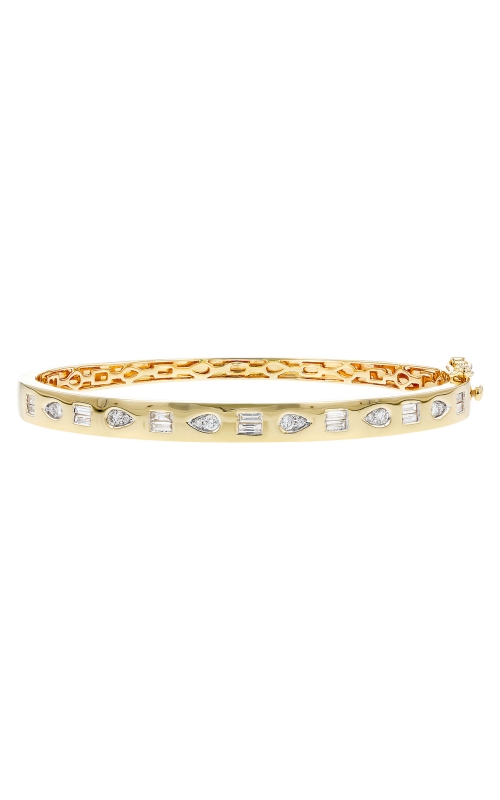 14K Yellow Gold Diamond and Bangle Bracelet