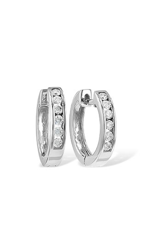 14 White Gold Huggies and Diamond Earrings