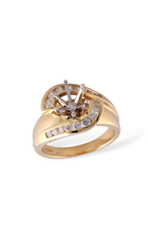 14K Yellow Gold Sidestone Engagement Ring