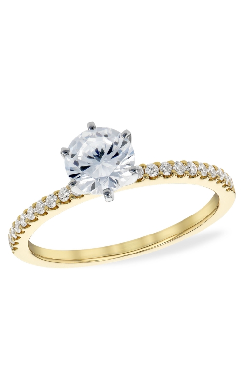 14K Yellow Gold Diamond and Prong Engagement Ring