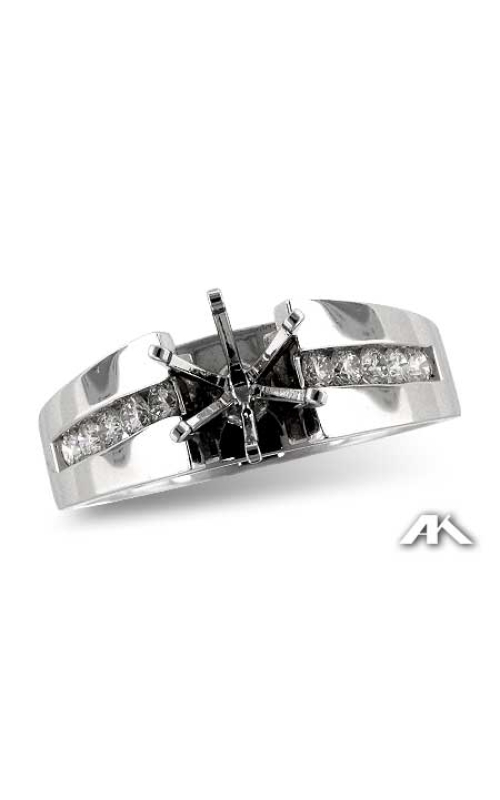 14K White Gold Diamond Engagement Ring