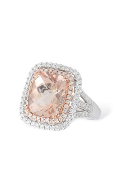 14K White Gold Halo and Gemstone Ring