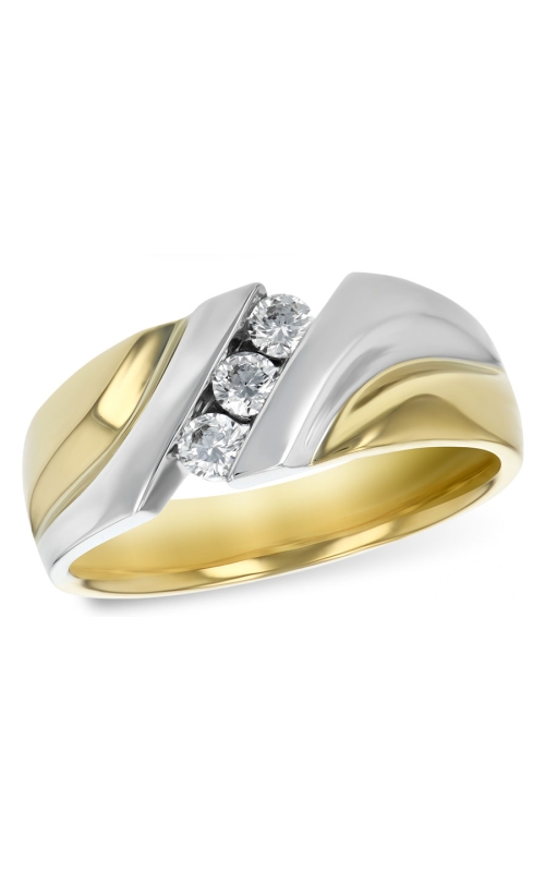 14K White Gold Channel Gents Wedding Band