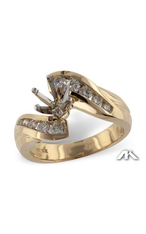 14K Yellow Gold Sidestone Engagement Ring