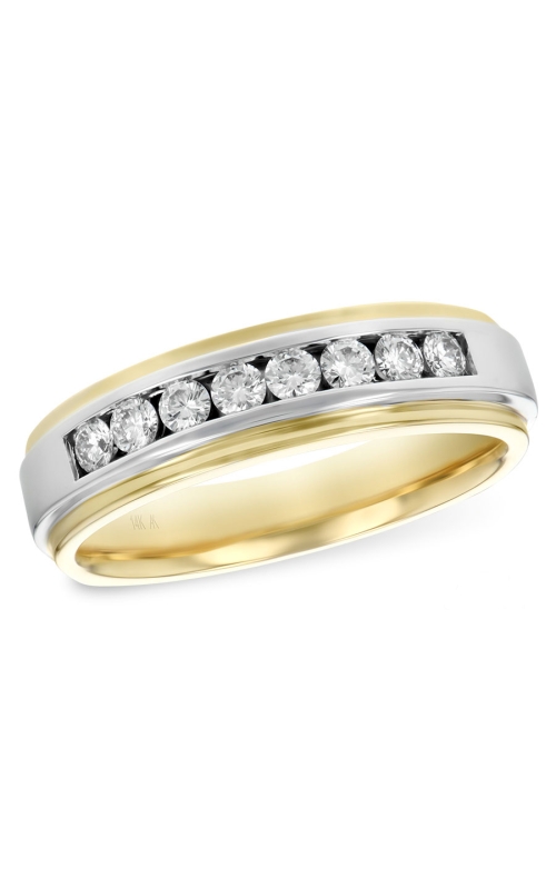 14K Yellow Gold Channel Gents Wedding Band