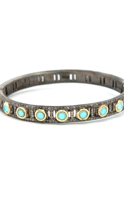 18K Yellow Gold Hinged and Gemstone Bracelet