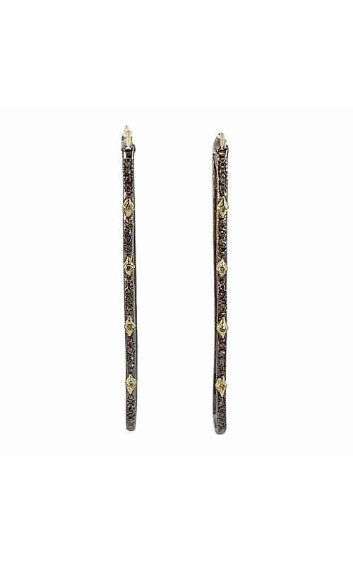 18K Yellow Gold and Sterling Silver (925) Diamond Earrings