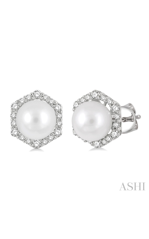 14 White Gold Pearl, Halo and Stud Earrings