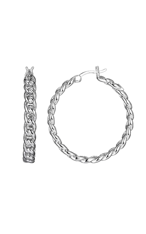 Sterling Silver (925) and Rhodium Plated Hoop Earrings