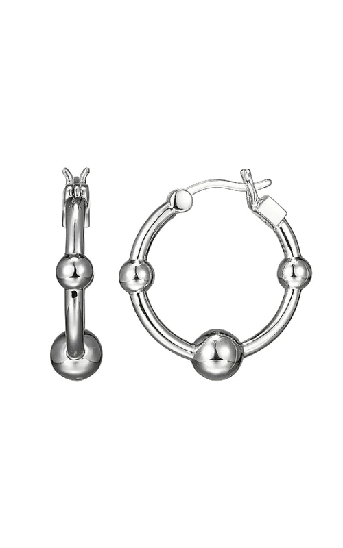 Sterling Silver (925) and Rhodium Pljsonated Hoop Earrings