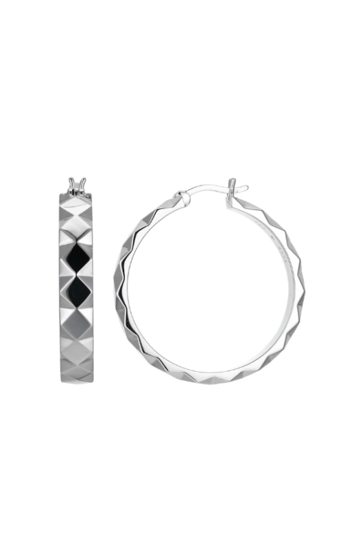 Sterling Silver (925) and Rhodium Plated Hoop Earrings