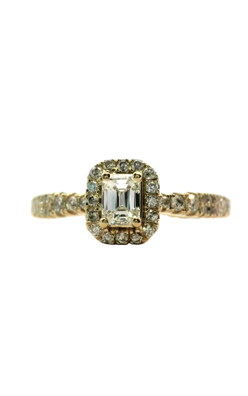 14K Yellow Gold Halo Engagement Ring