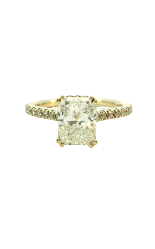 14K Yellow Gold Sidestone Engagement Ring