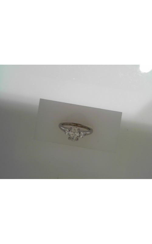 14K White Gold Three Stone Engagement Ring