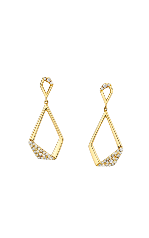 14k Yellow Gold Drop and Diamond Earrings
