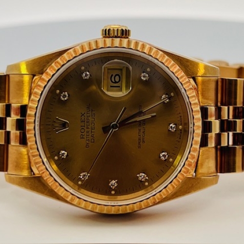 Rolex oyster perpetual datejust 18 karat gold discount