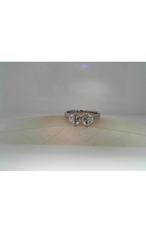 14K White Gold Diamond and Three Stone Engagement Ring