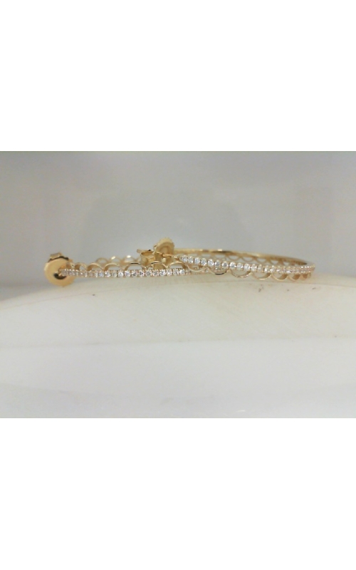 14k Yellow Gold Hoop and Diamond Earrings