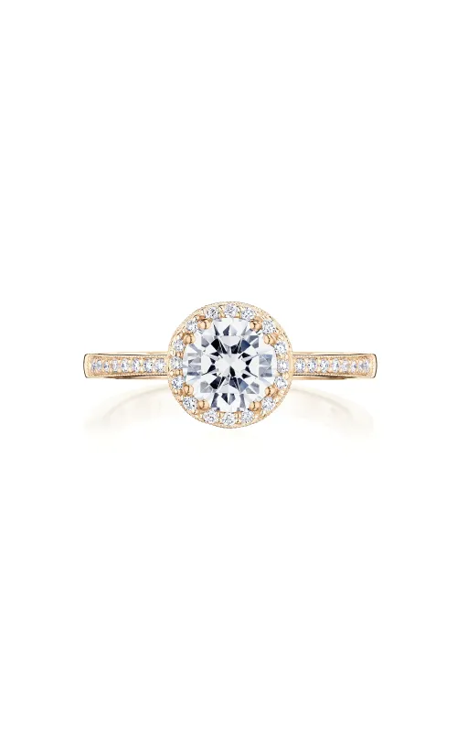 18K Rose Gold Sidestone Engagement Ring