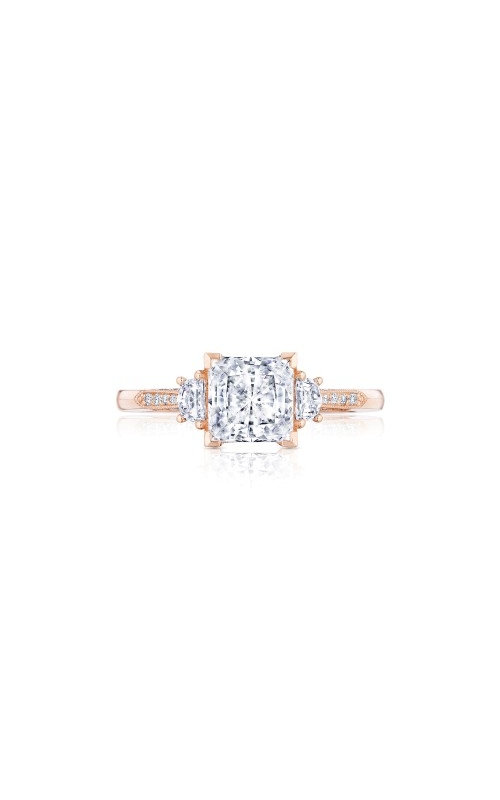 18K Rose Gold Three Stone Engagement Ring